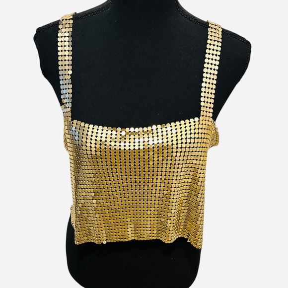 Gold metal tank top - Picture 1 of 2